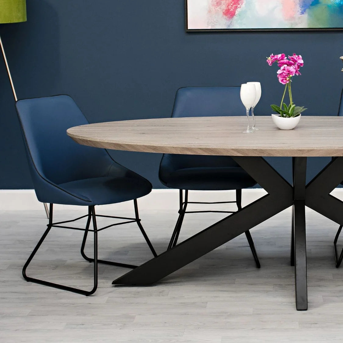 Manchester Oval Table Grey With Smart Top 180cm