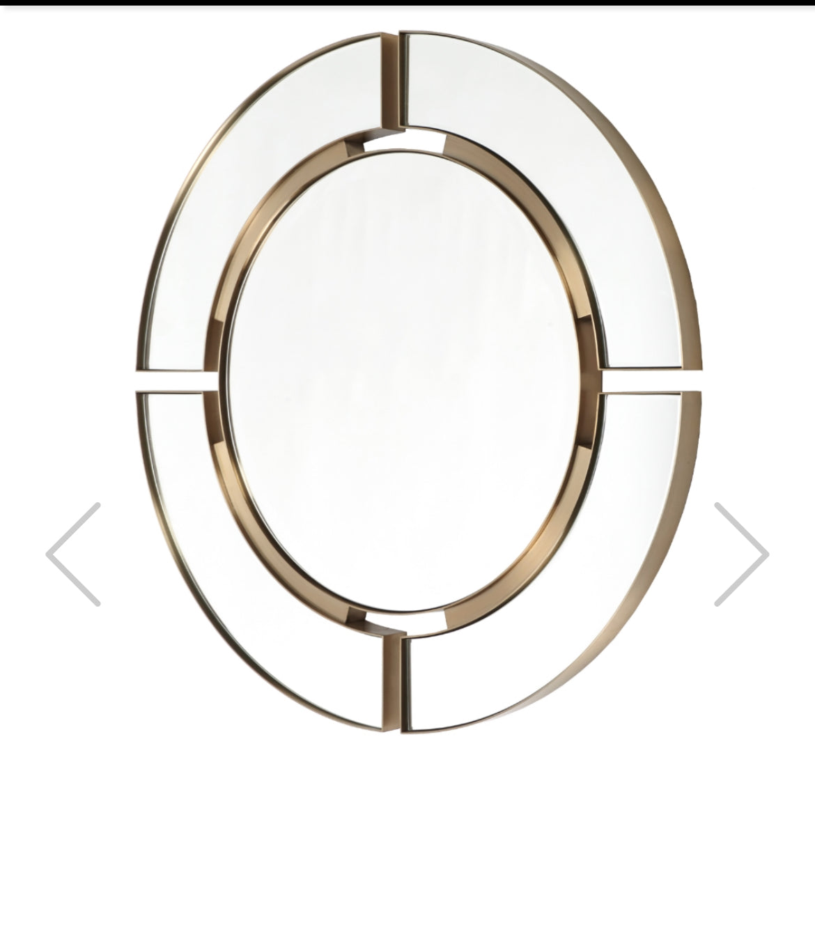 Marcoles Mirror By RV Astley in brushed metal 91cm reduced