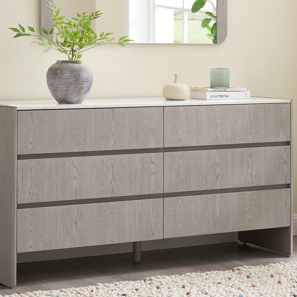 Mondi 6 Drawer Dressing Chest Washed Oak