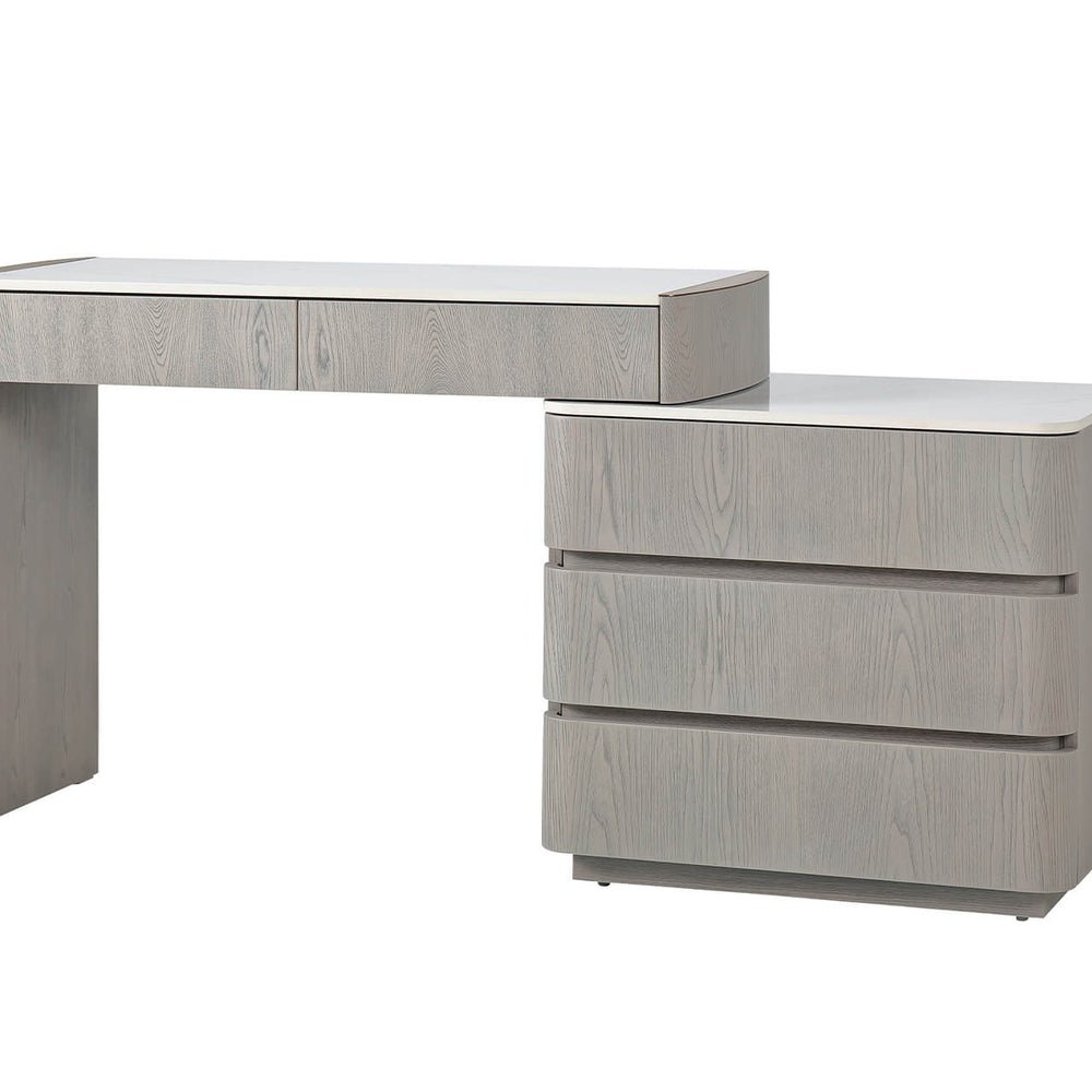 Mondi Dressing Table with 5 Drawer Chest Washed Oak