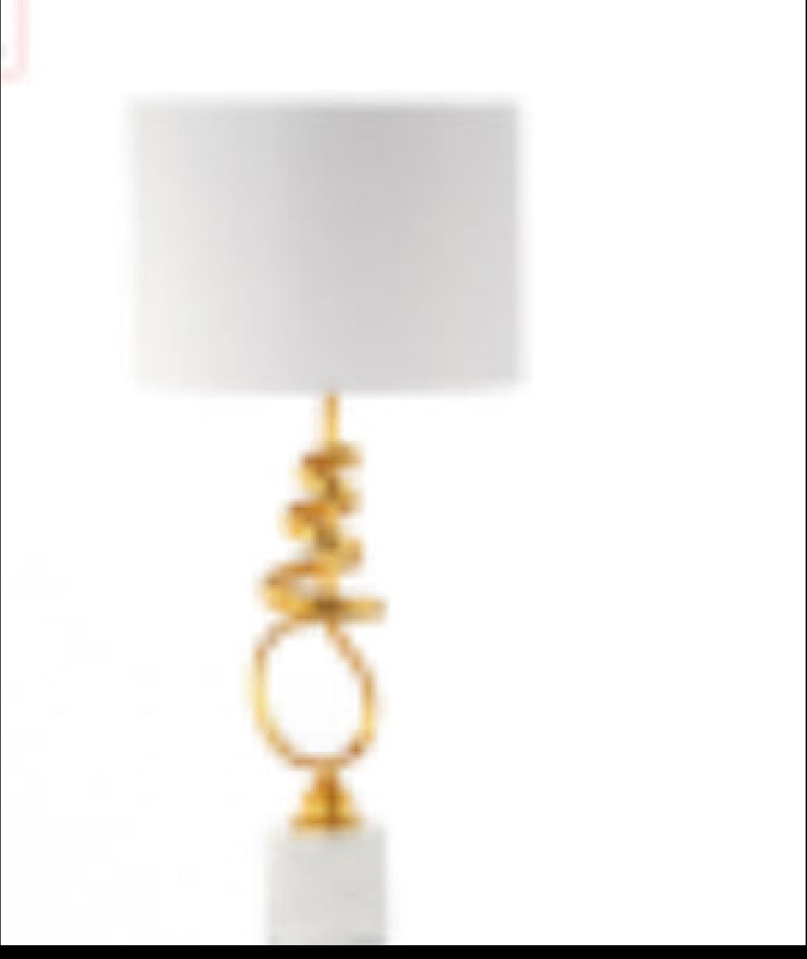 Mindy Gold and marble tall table lamp with white shade half price Sale Special