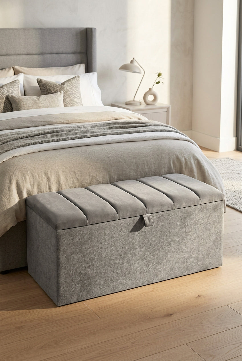 Montana blanket box 124 cm custom made in choice of velvet colours save 10%.