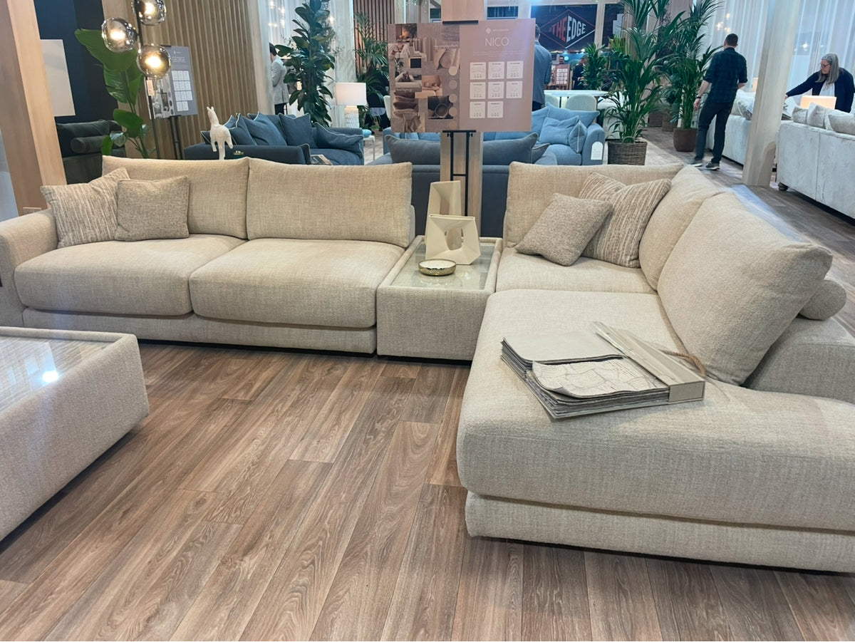 Nico custom sofa designed for you and made by Whitemeadow w free scatters