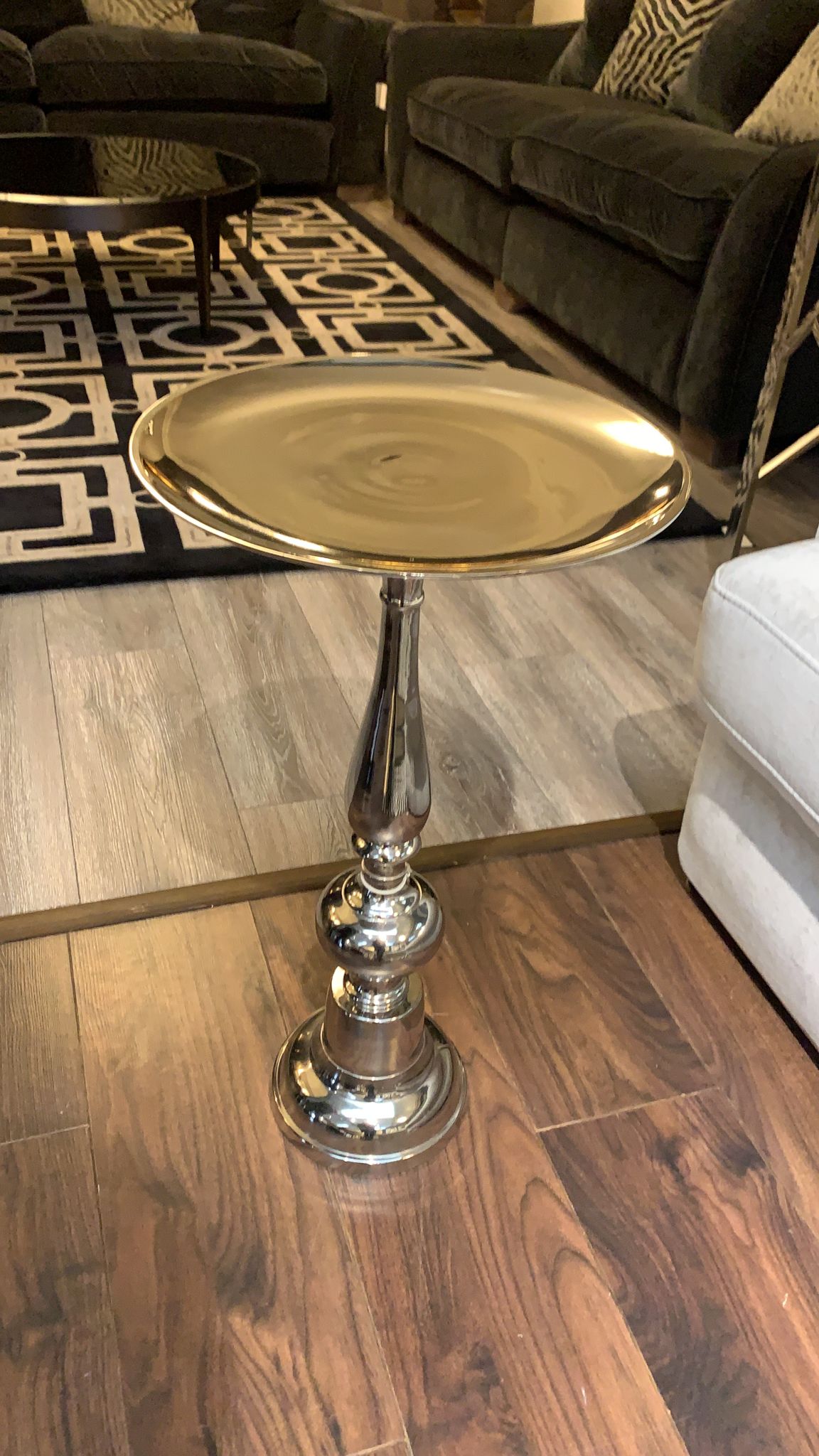 Polished bistro side table
