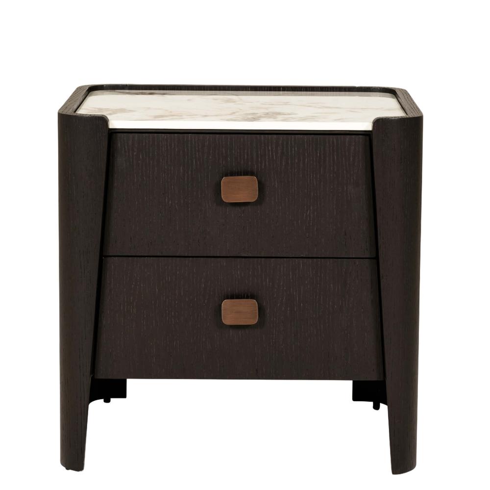 Rhona Designer Bedside Locker With Marble Top