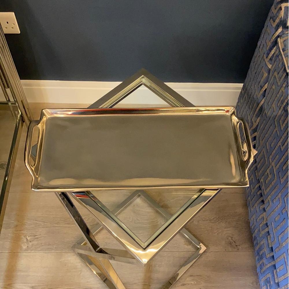 Rorik raw nickel large decorative tray with handles now only €59.95 save 22