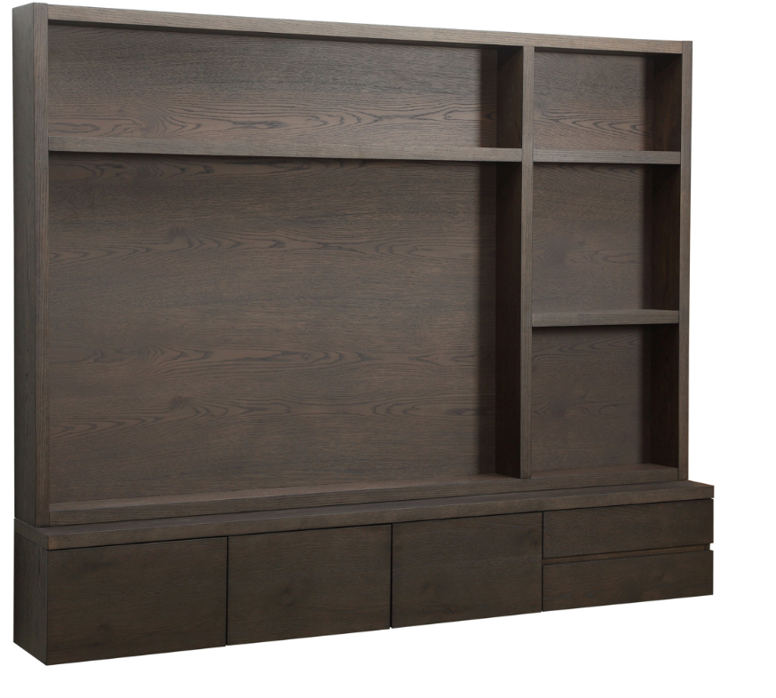 TV Media wall cabinet  Lachance brown 3-doors 2-drawers