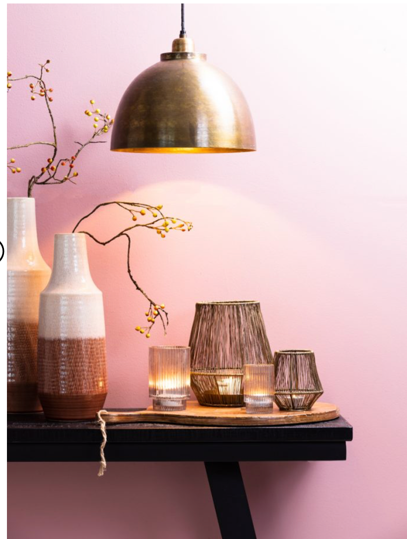 Hanging lamp KYLIE in raw old bronze reduced.