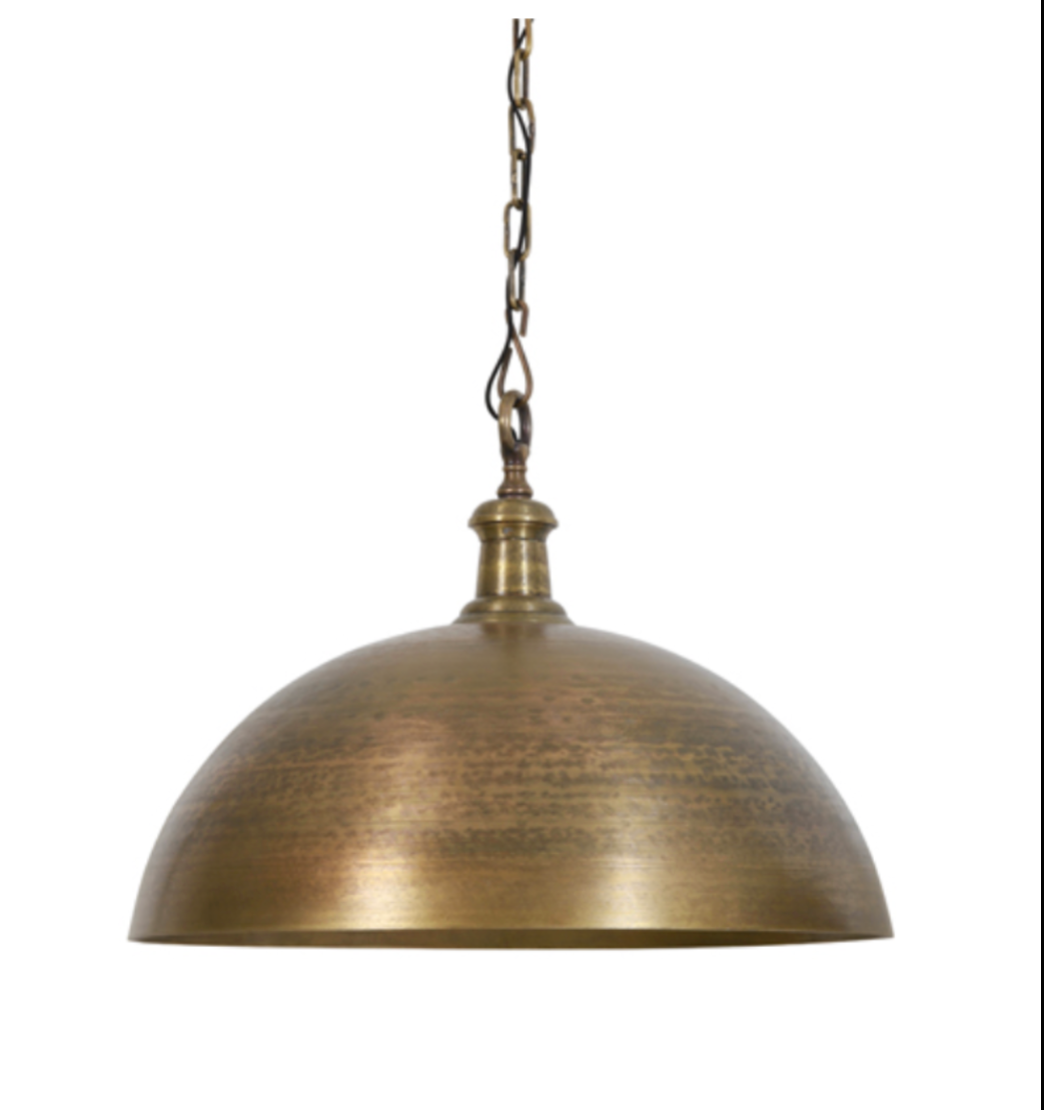 Hanging Demi  lamp in raw bronze reduced