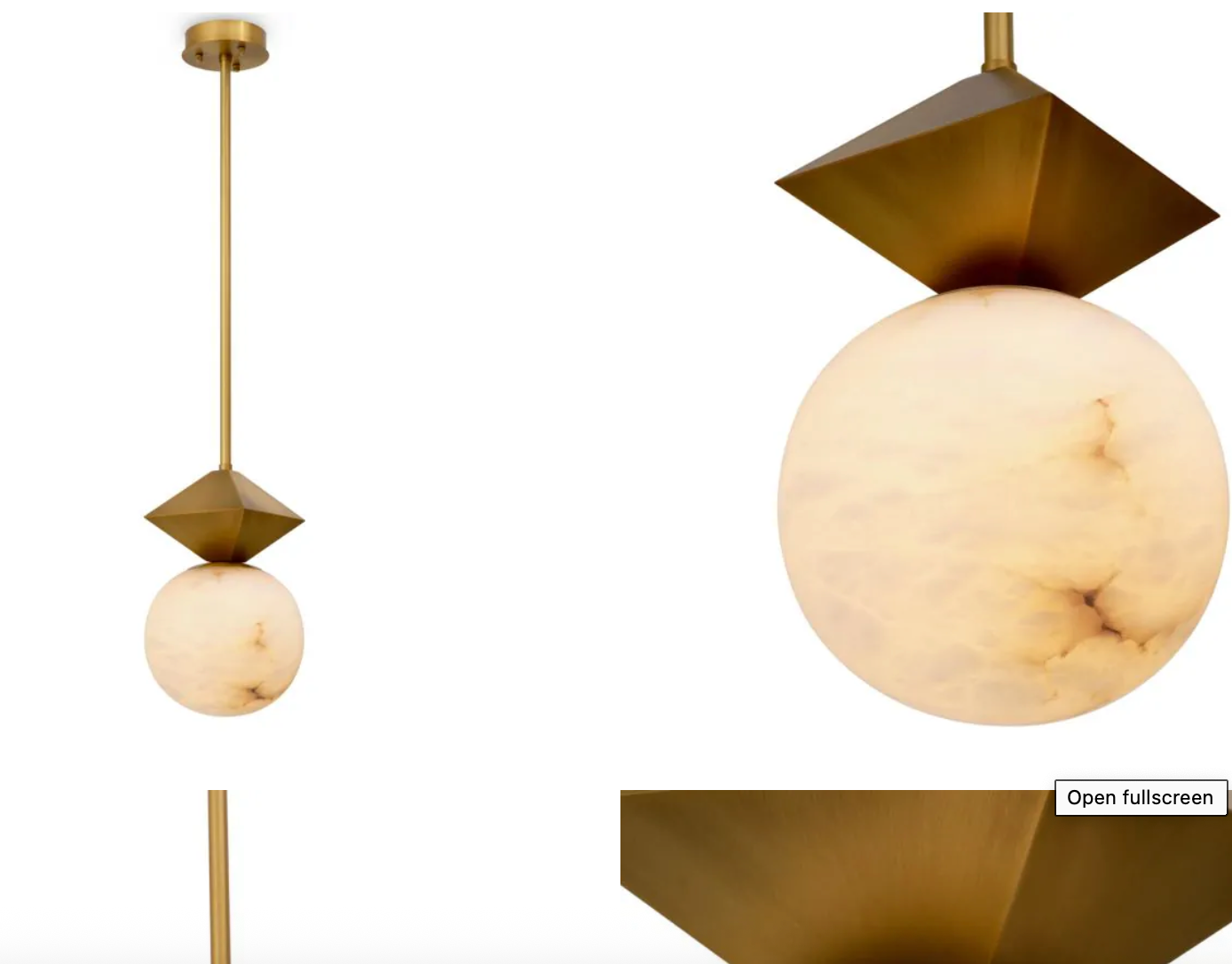 Pendant Elko Antique brass finish | alabaster by Eichholtz