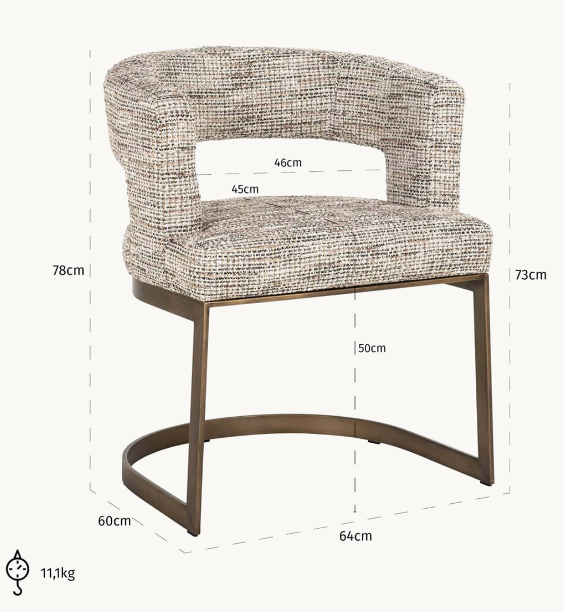 Dining chair Swivel Ellis in Trendy Nature fabric Reduced