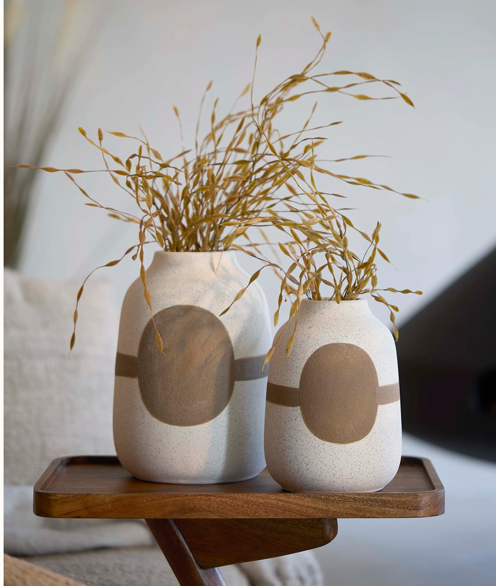 Vase deco DANAI ceramics matt cream-brown ea