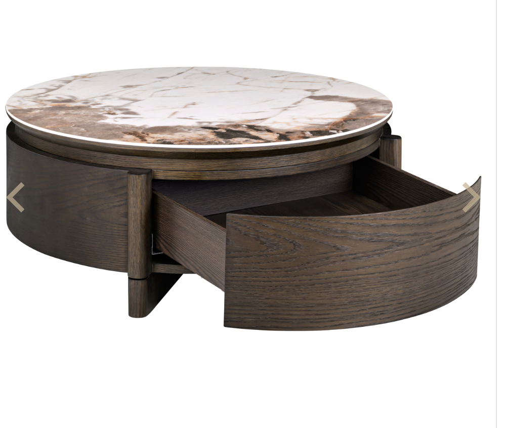 Coffee table Langford brown 90 cm with storage drawer save 10% by Richmond