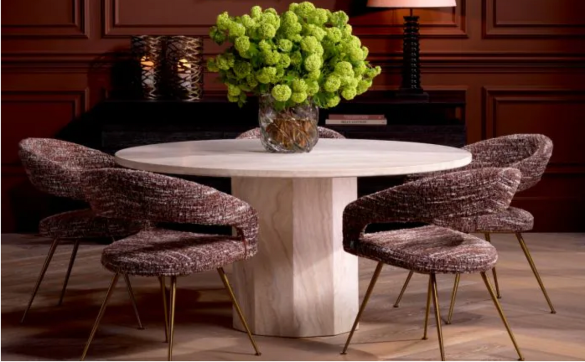 Eichholtz Florence Travertine Dining Table by Eichholtz