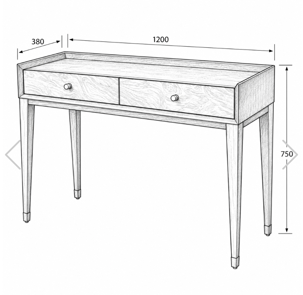 Osborne console table in chocolate 120 cm by RVA