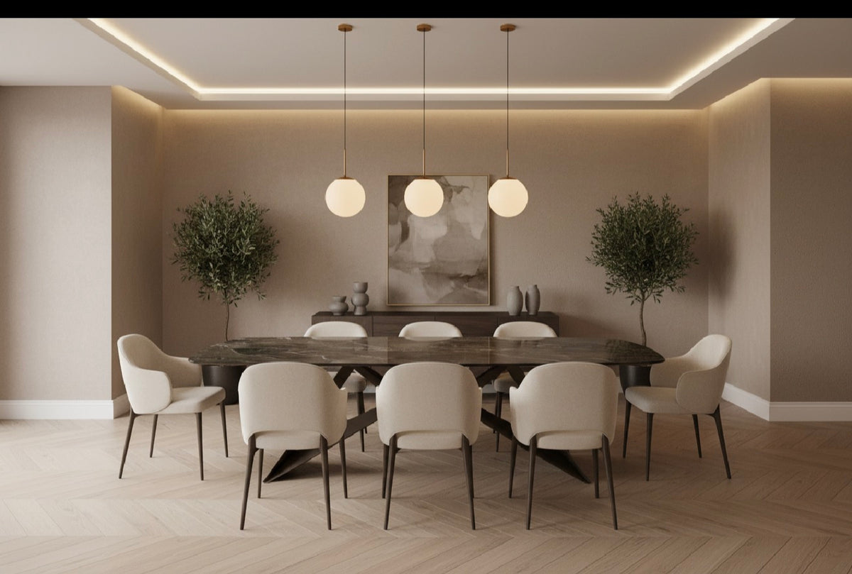 Selby ceramic large black Dining table 220 cm reduced