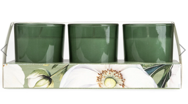 Set Of 3 Votive Candles - White Poppy & Sage