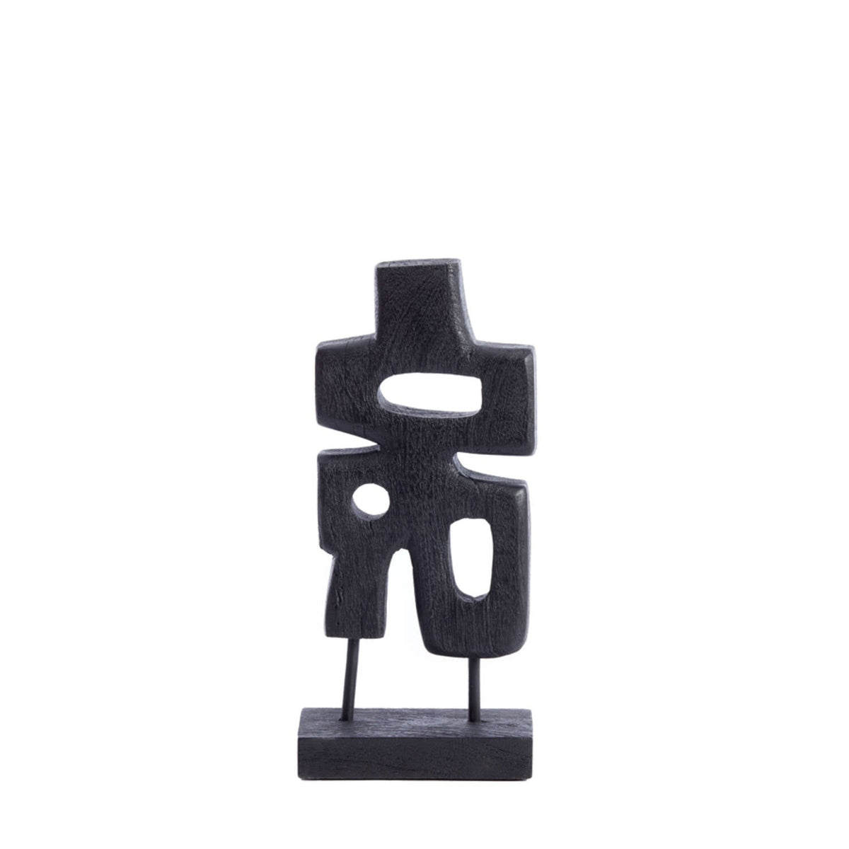 Silvia Wood Matt Black Ornament