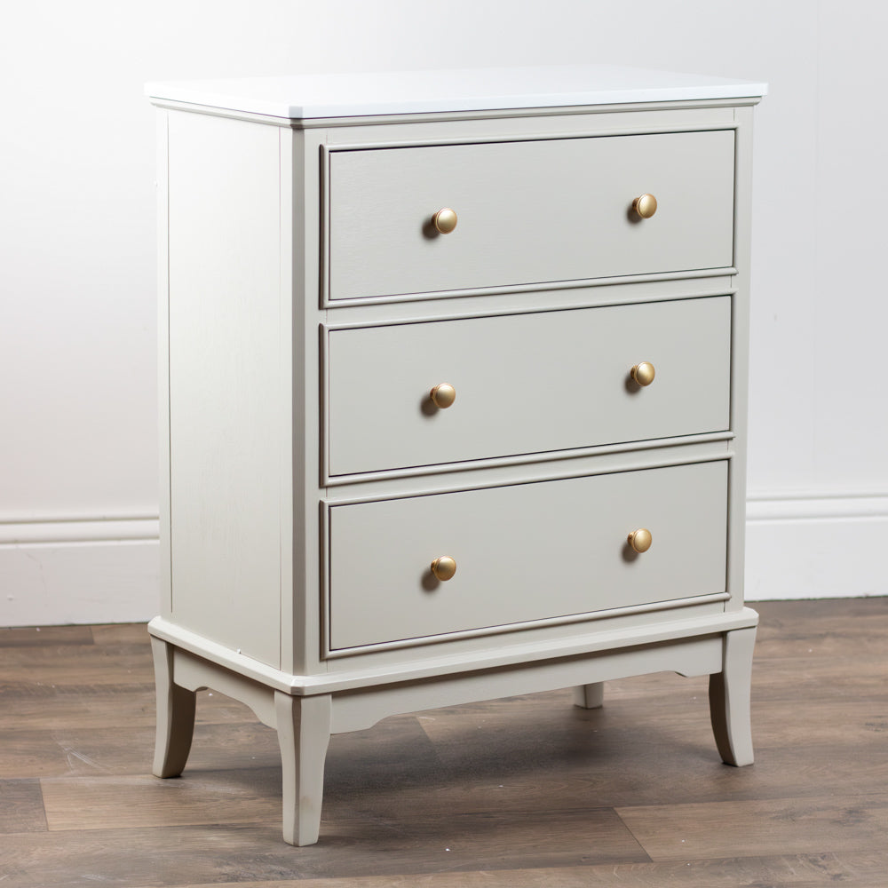 Monty 3 drawer locker bedside cabinet  with marble top