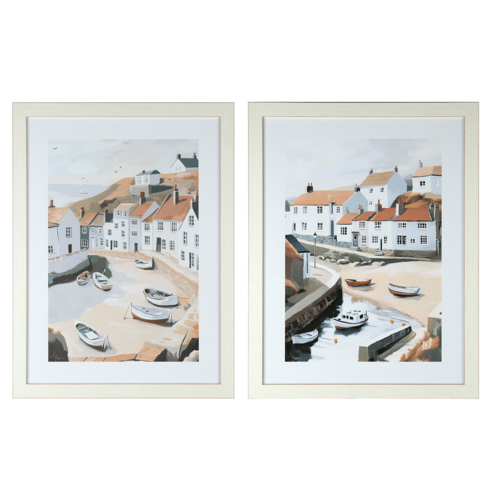 Framed print fishing boats/beached boats by tara