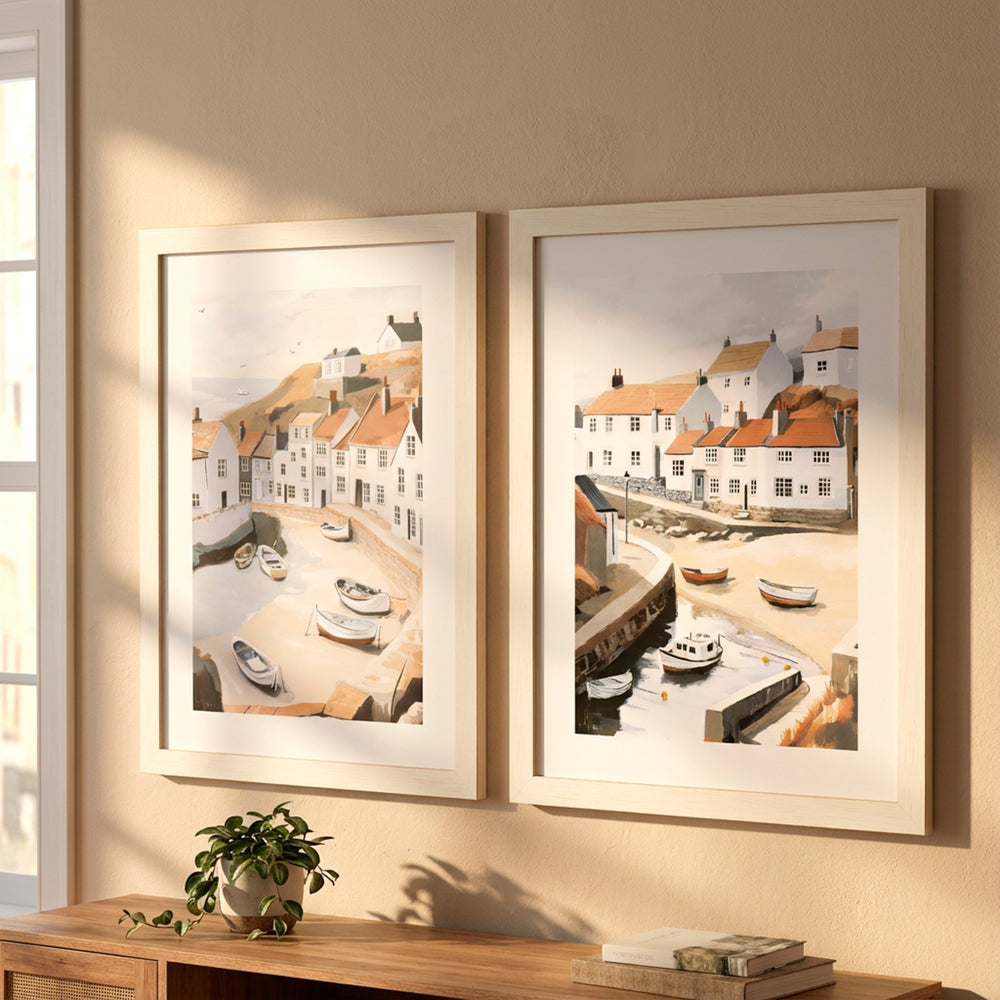 Framed print fishing boats/beached boats by tara