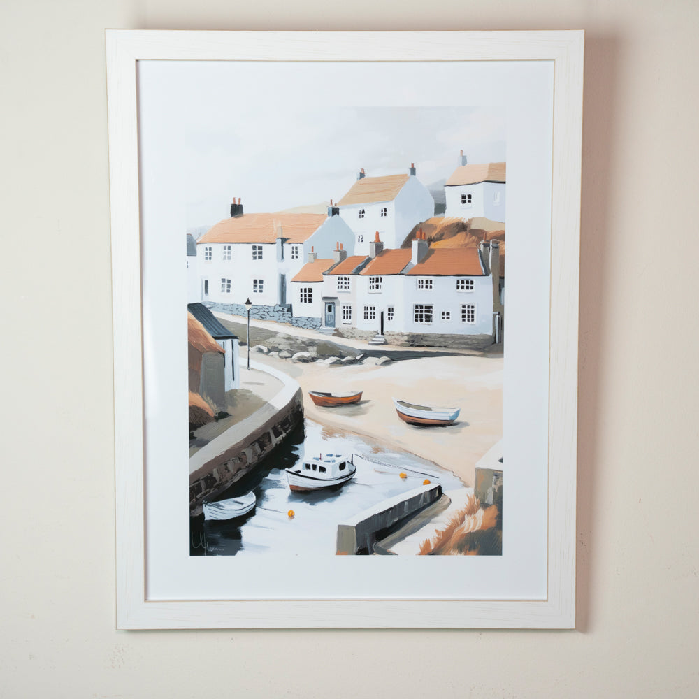 Framed print fishing boats/beached boats by tara