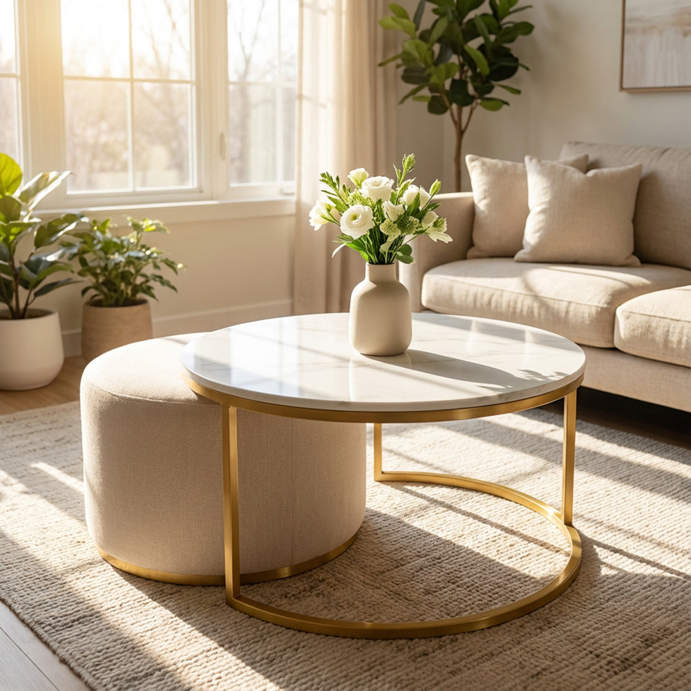 Vienna Coffee table and Pouffe by tara