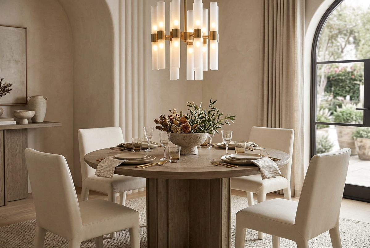 Tamley round dining table 150cm by Mindy Brown