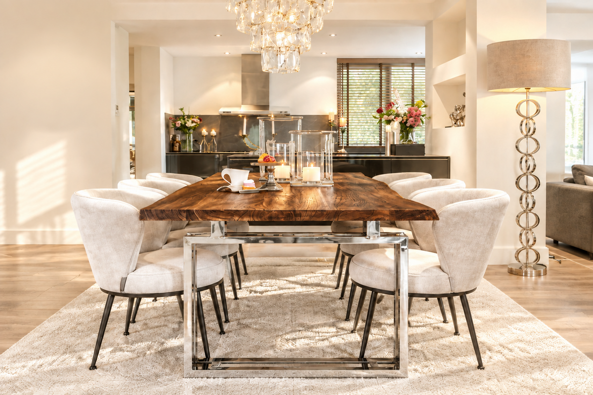 Tuscan Solid Live Edge Dining Table 200cm - save over 35%
