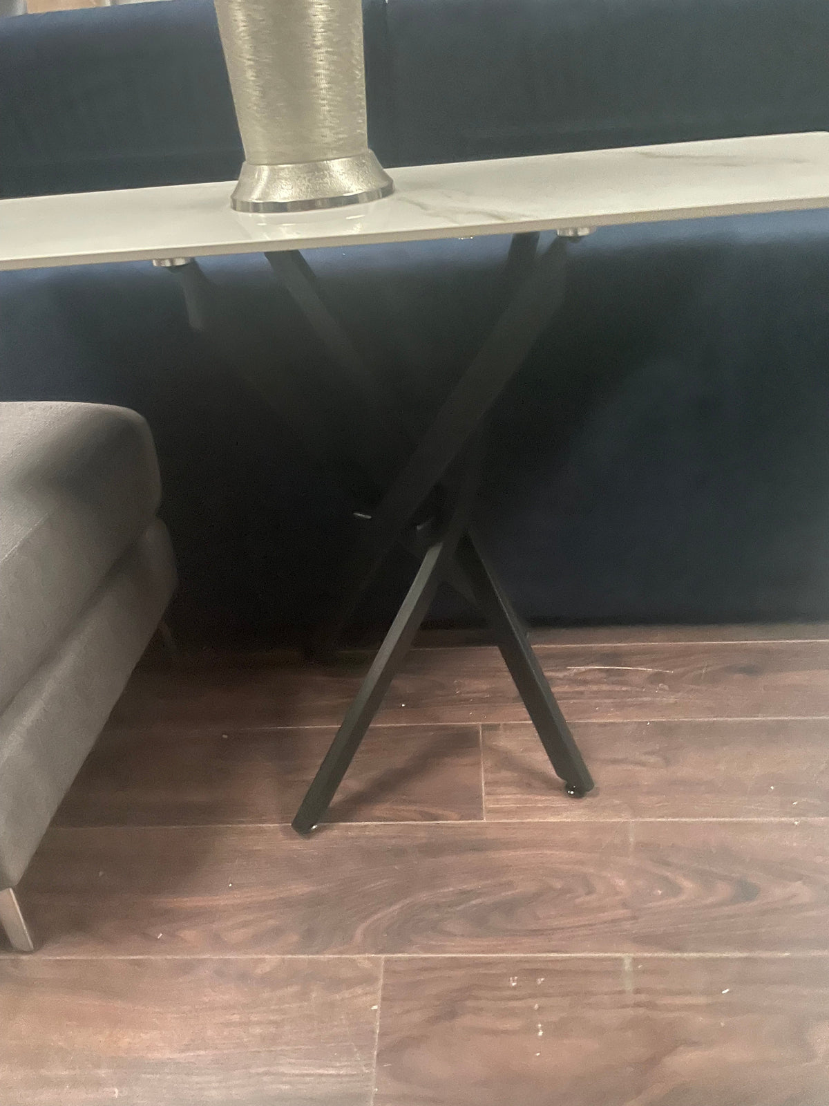 Umbria console table in Kass gold w brass leg Instore purchase to collect