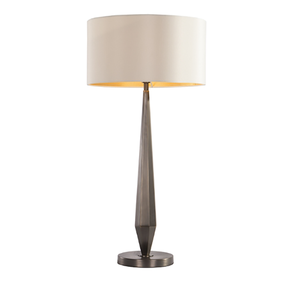 Aasone Designer Table Lamp In Dark Brass & Cream by RV Astley-Renaissance Design Studio