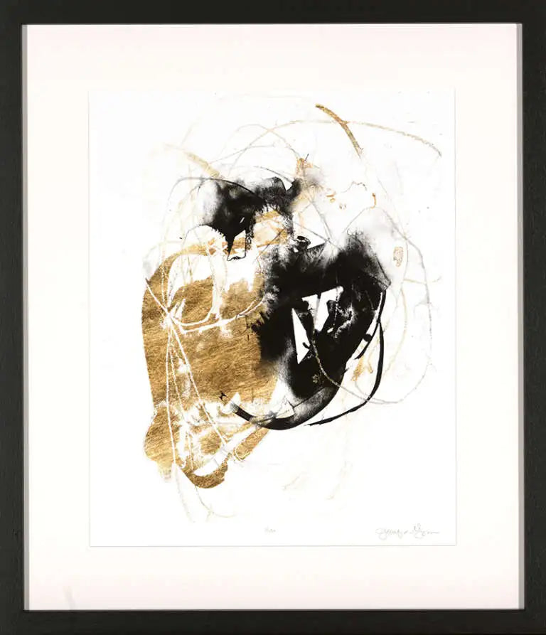 Ablo  contemporary  exclusive wall art.    Splash black Gold  111