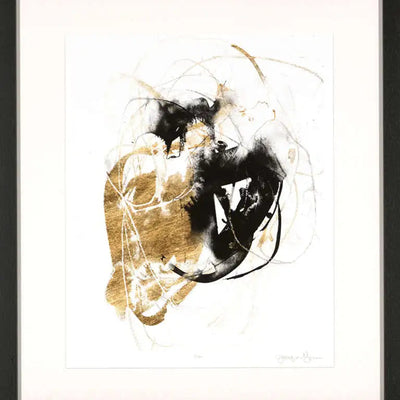 Ablo  contemporary  exclusive wall art.    Splash black Gold  111