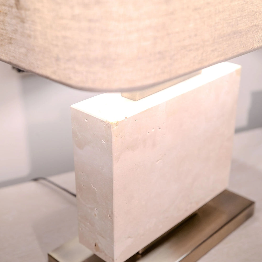 Adam cream marble Table Lamp w shade reduced