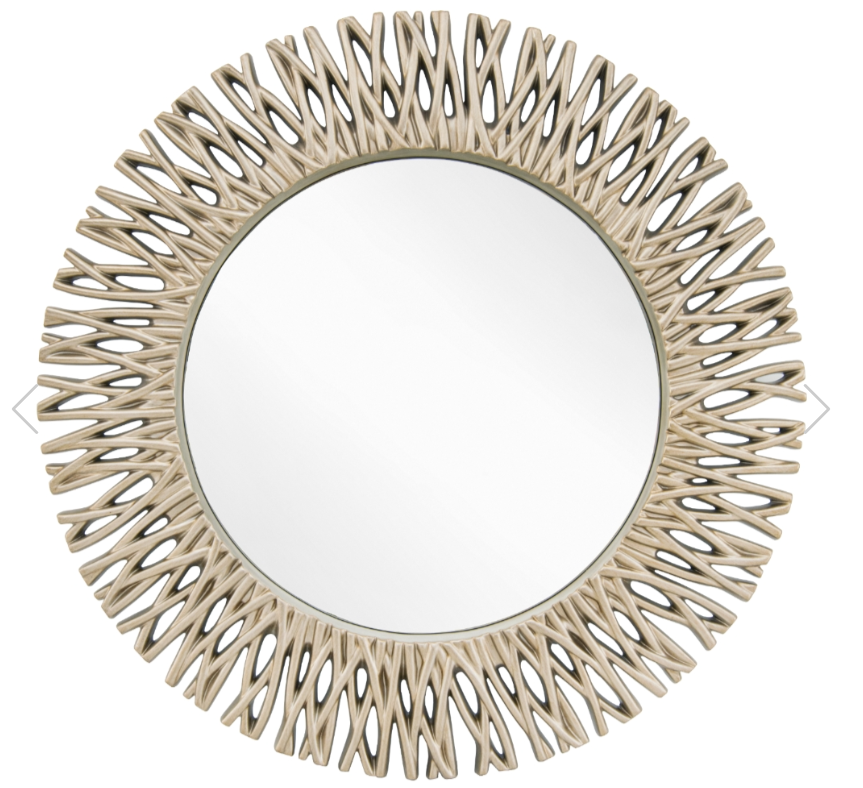 Adel round Mirror in champagne 101 cm.-Renaissance Design Studio