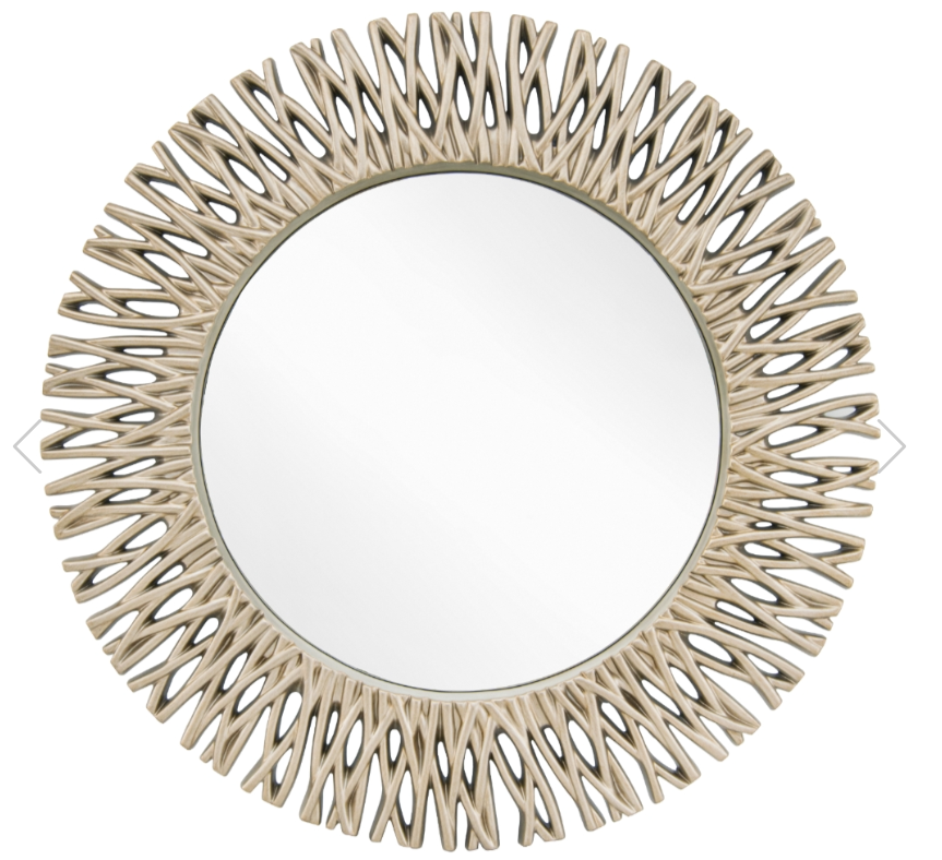 Adel round Mirror in champagne 101 cm.-round mirror-Renaissance Design Studio