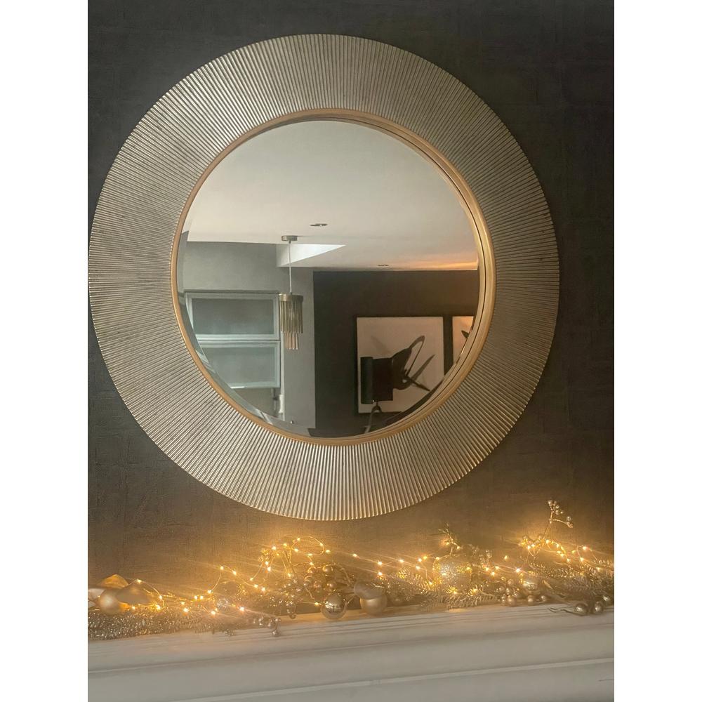 Advin Silver and gold designer Round Mirror by RV ASTLEY 90cm reduced-Renaissance Design Studio