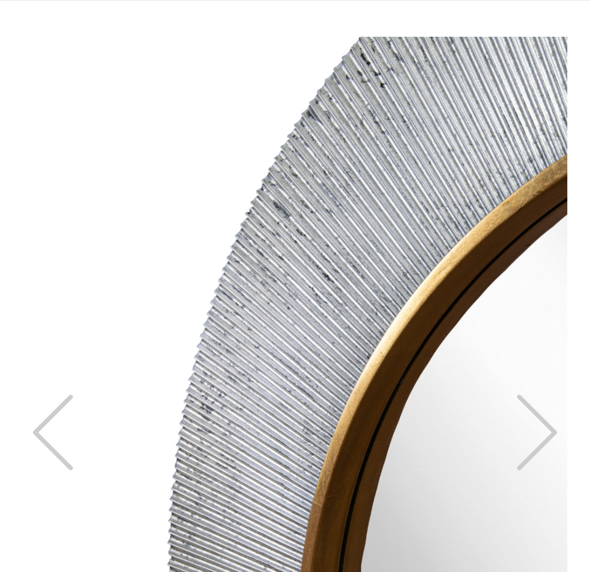 Advin Silver and gold designer Round Mirror by RV ASTLEY 90cm reduced-Renaissance Design Studio