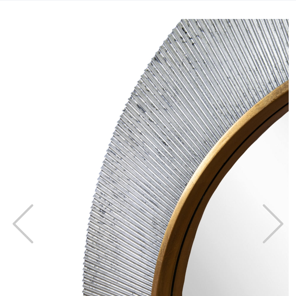 Advin  Silver and gold  Round Mirror by RV ASTLEY 90cm reduced last one