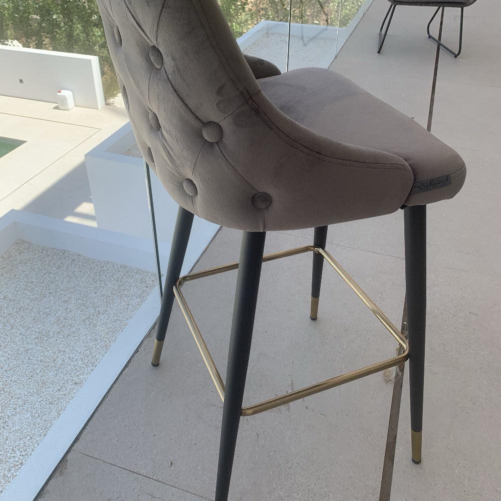 Airmani khaki velvet bar stools Special half sale price Instore purchase only-Renaissance Design Studio