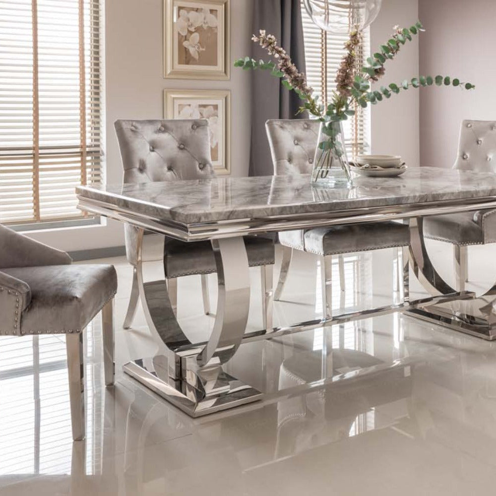 Alexandria grey marble table in 200 cm to order Arianna