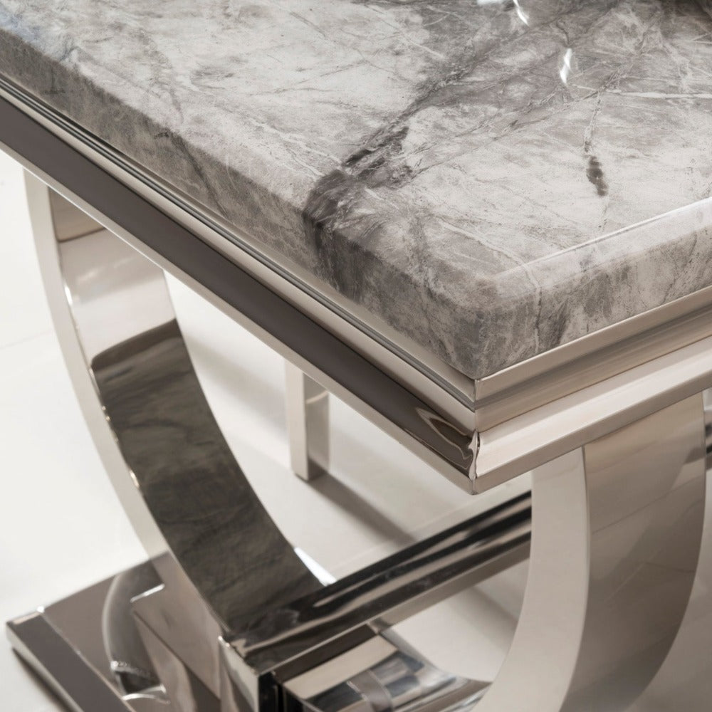 Alexandria grey marble table last one on clearance offer 180cm ex display