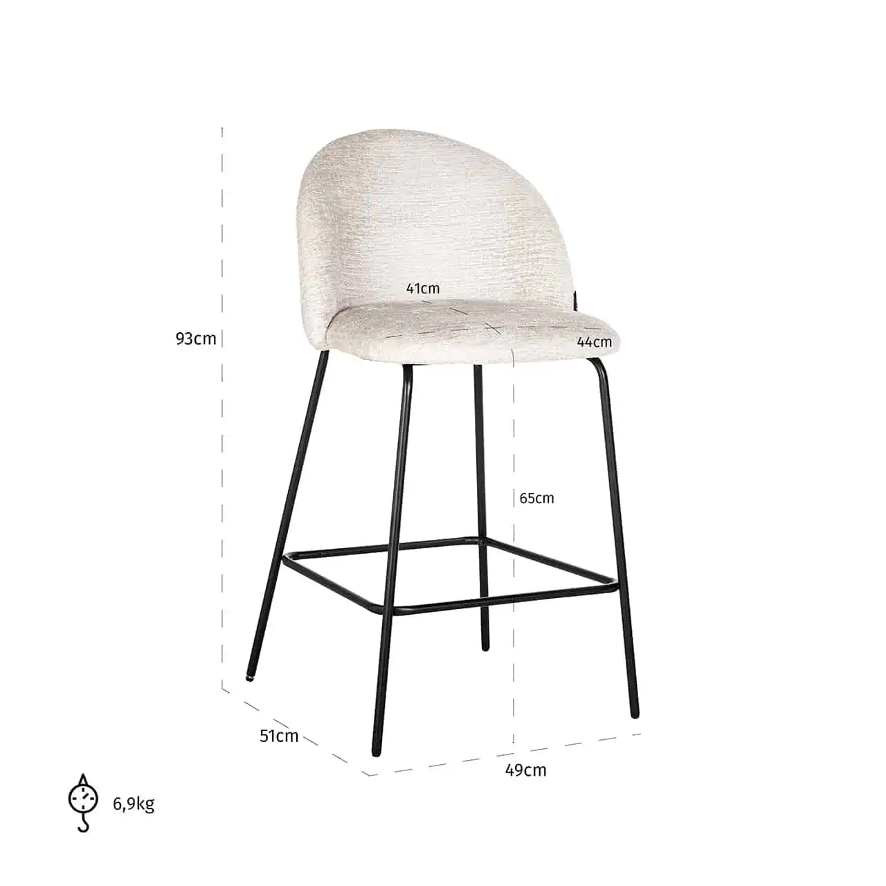 Alicia counter stool reduced in cream fusion CLEARANCE-Renaissance Design Studio