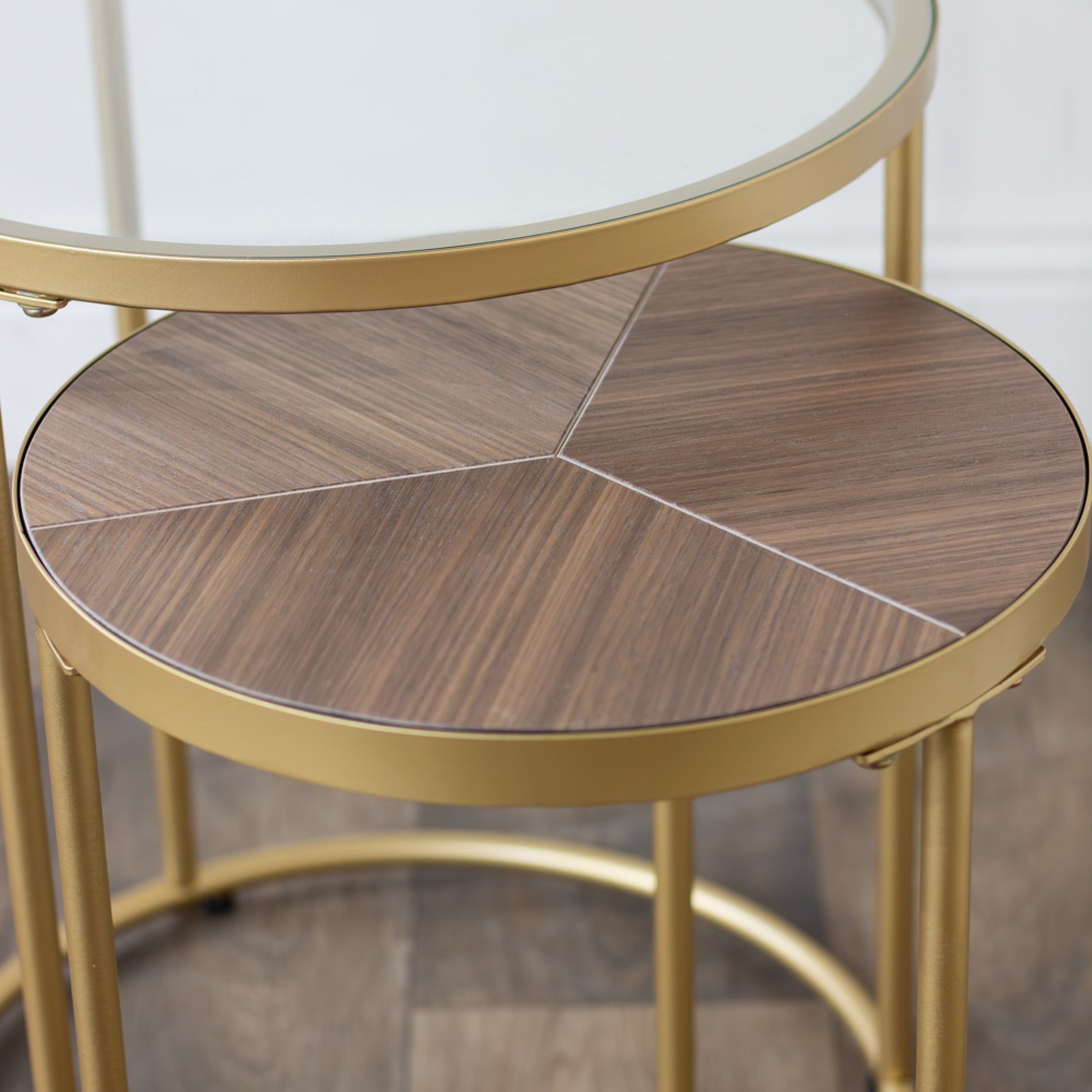 Alicia Set of gold side tables limited stock. NETT-Renaissance Design Studio