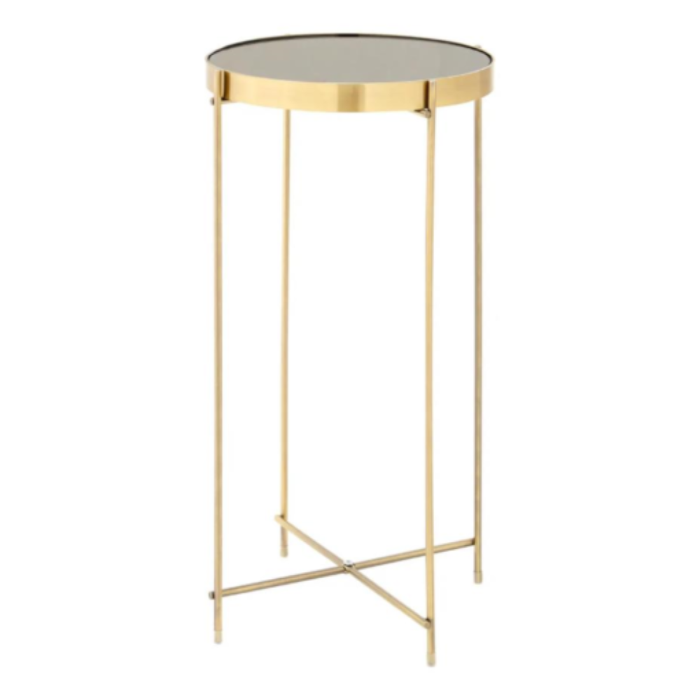 Allure Champagne  tall Mirrored Side Table reduced