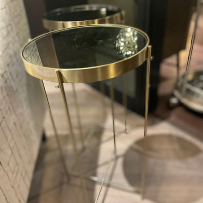 Allure Champagne  tall Mirrored Side Table