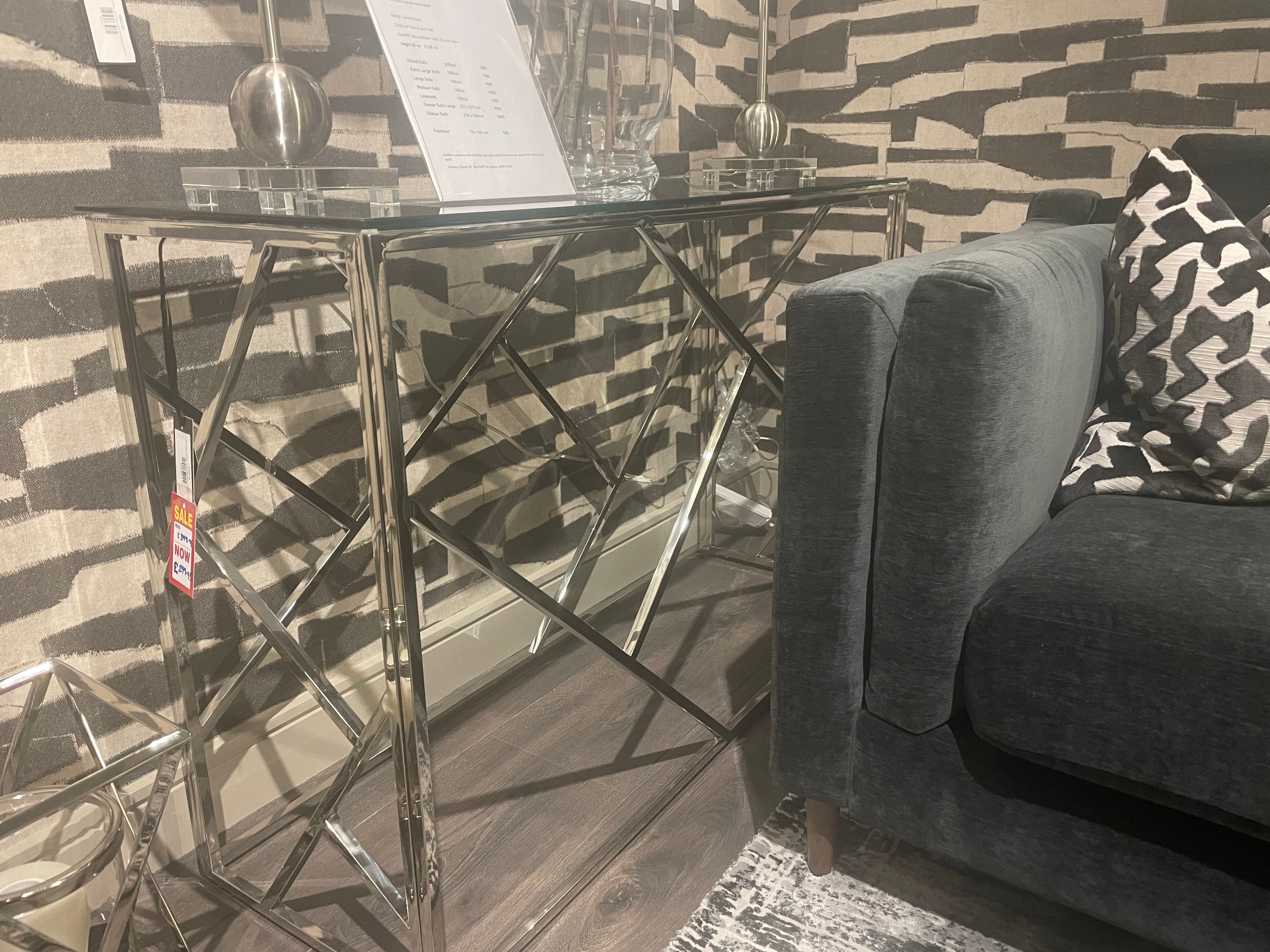 Allure Console Table In Chrome-Renaissance Design Studio