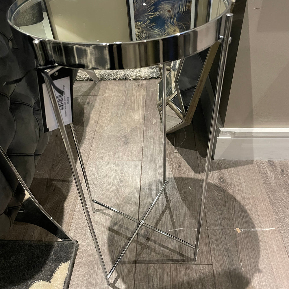 allure silver  round side table reduced,