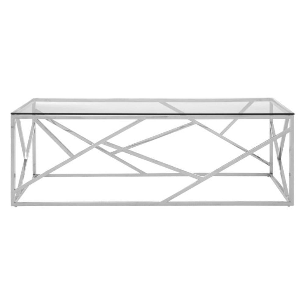 ALLURE STAINLESS STEEL GEOMETRIC COFFEE TABLE-Renaissance Design Studio