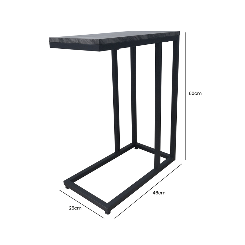 Alora Black metal sofa table in carton. reduced